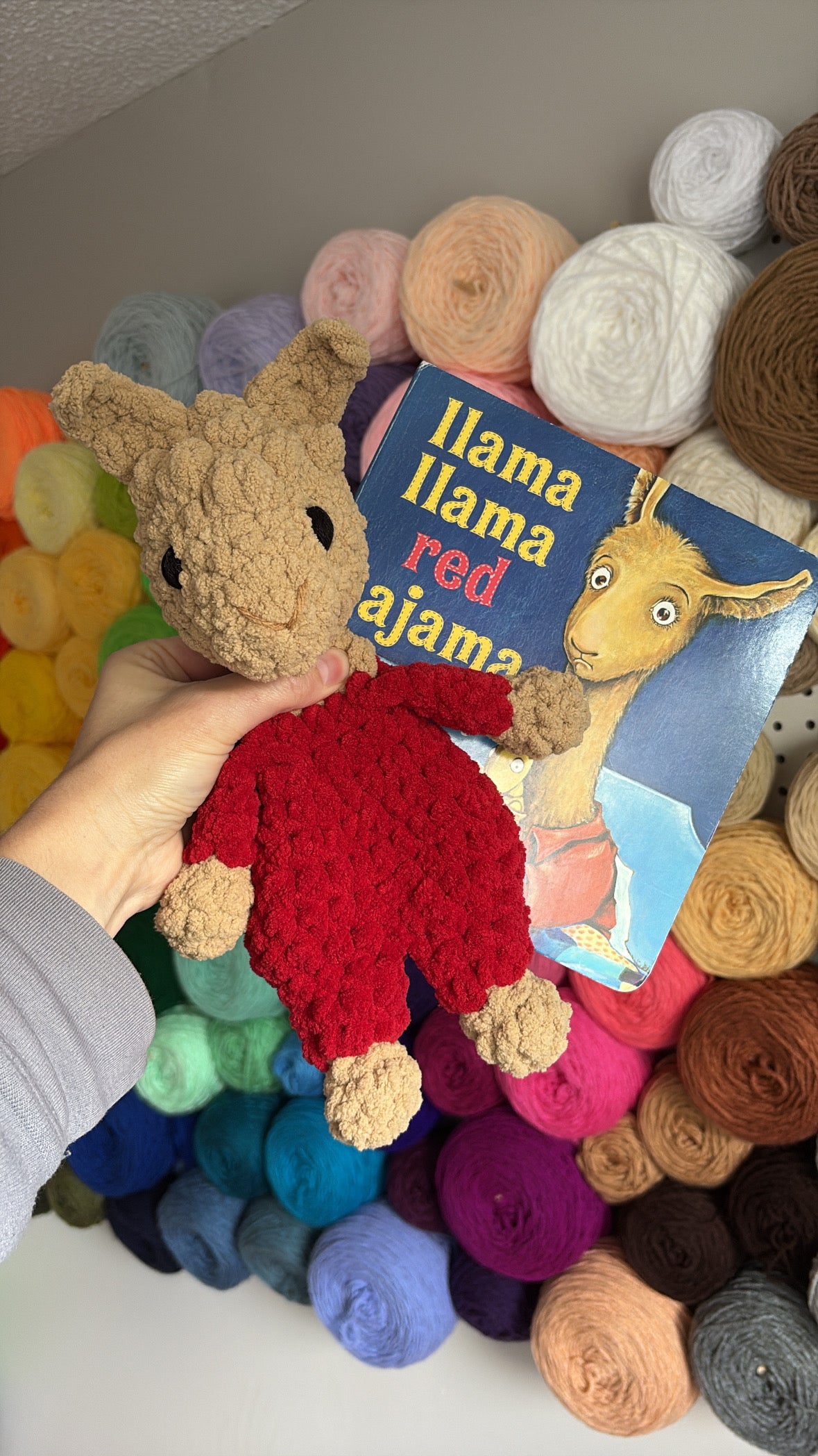 Llama in Red Pjs